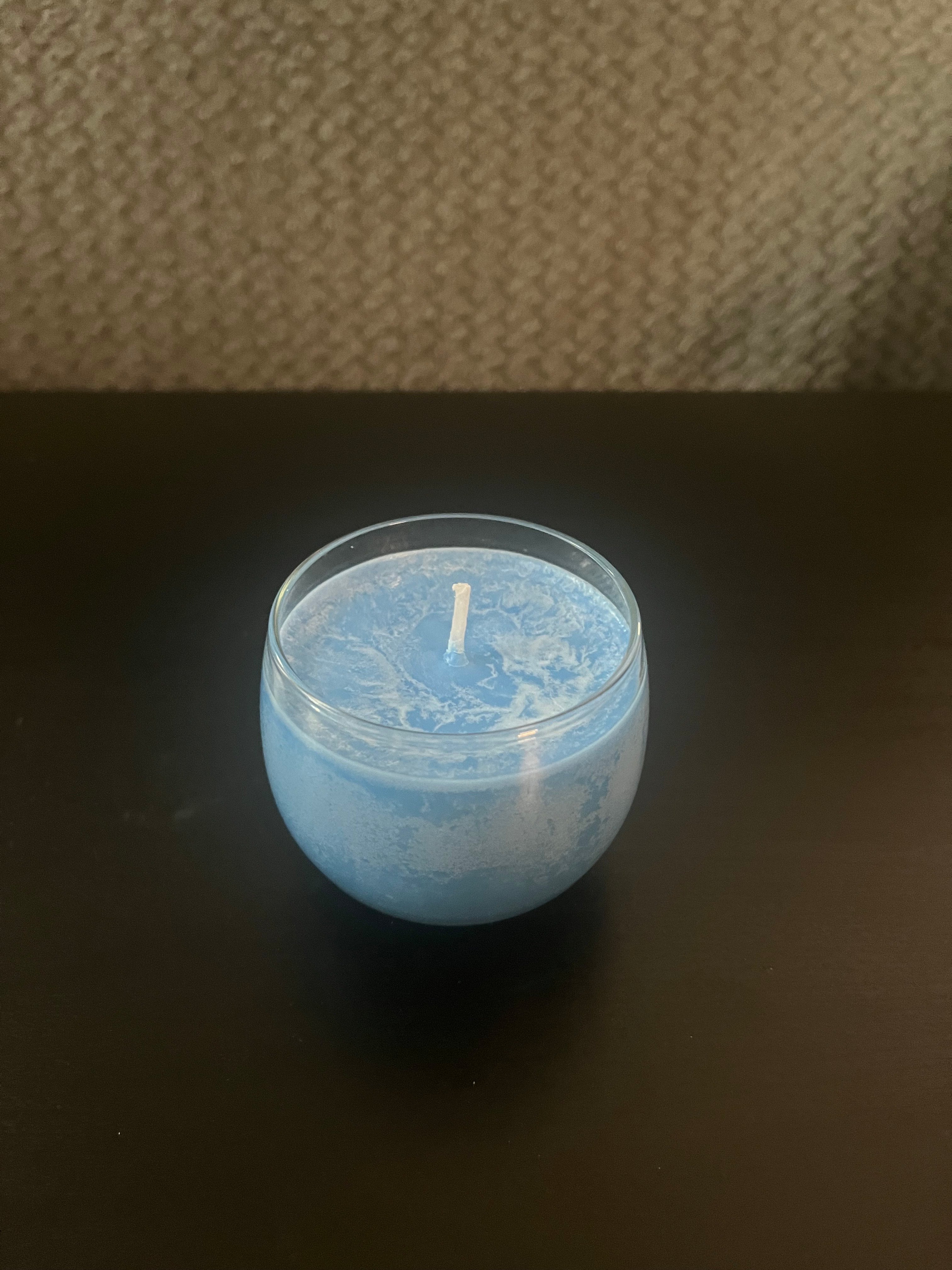 Blue Unscented Candle